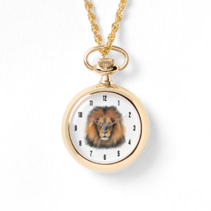 Reloj De Pulsera rey león del jungla realista masculino acuarela
