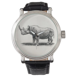 Reloj De Pulsera Rhinos del rinoceronte del ilustracion del