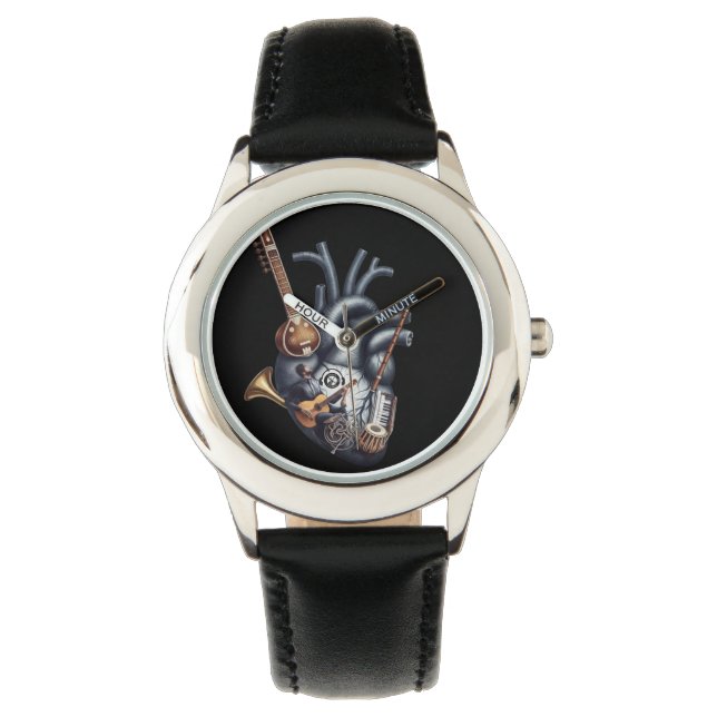 Reloj De Pulsera Rhythm of the Soul: Anatomical Heart & Musical  (Anverso)