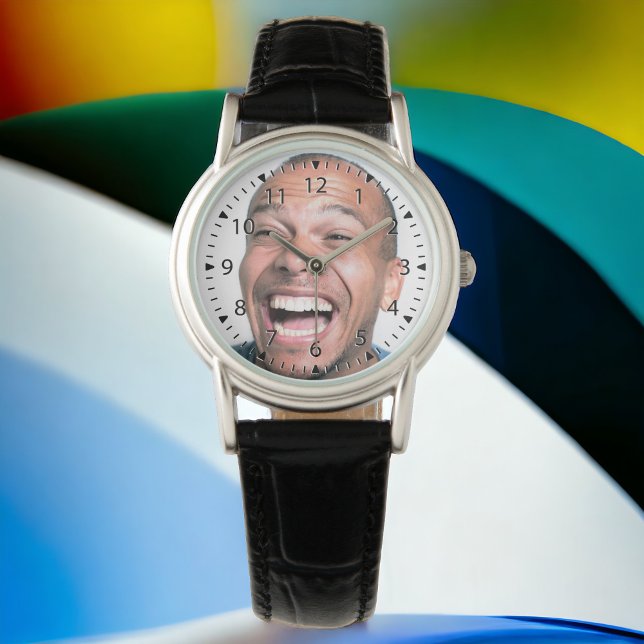 Reloj De Pulsera Ríe en voz alta tu divertida foto (Load your hilarious photo in the photo template for a fun one-of-a-kind watch! Makes a unique gift!)
