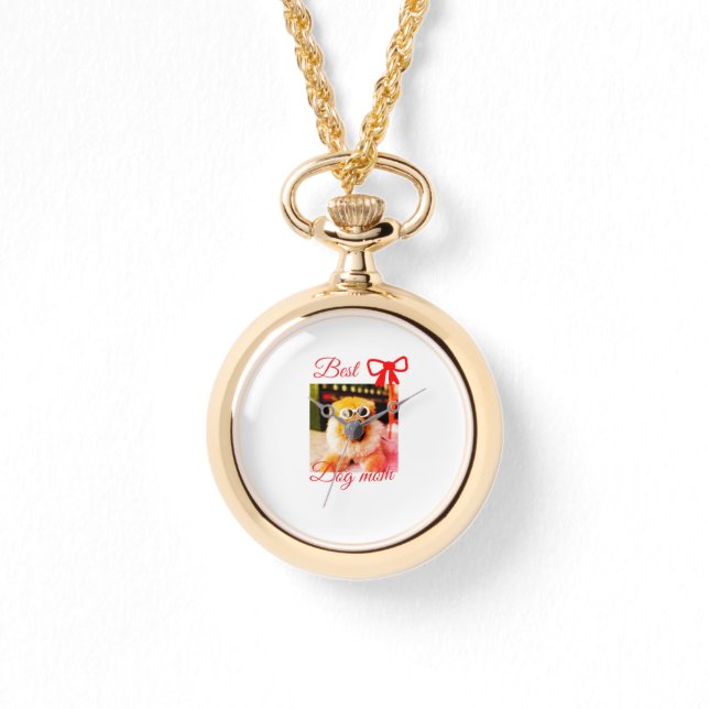 Reloj De Pulsera Rincón rojo mejor perro mamá papá foto perro/masco (Anverso)
