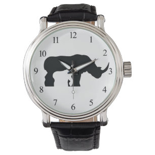 Reloj De Pulsera Rinoceronte blanco y negro
