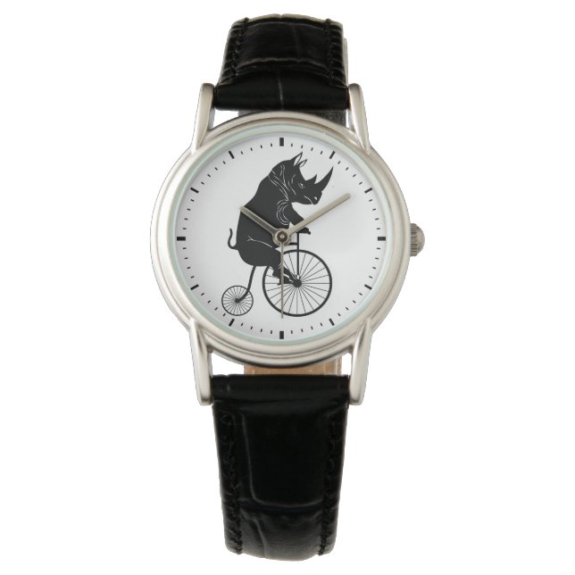 Reloj De Pulsera Rinoceronte en bicicleta (Anverso)