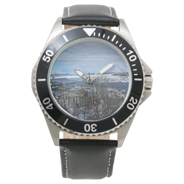 Reloj De Pulsera Río San Lorenzo en invierno, Quebec, Canadá (Anverso)