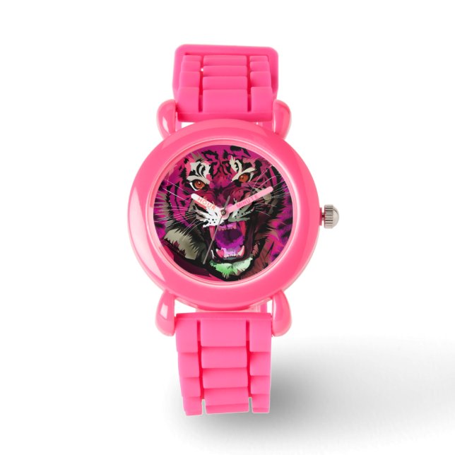 Reloj De Pulsera Roar de tigres (rosa) (Anverso)