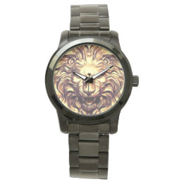 Reloj De Pulsera Roaring Gold Lion Head eWatch