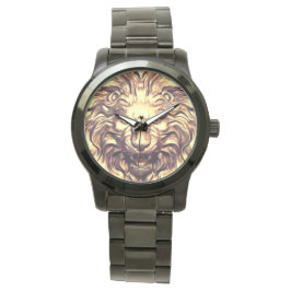Reloj De Pulsera Roaring Gold Lion Head eWatch