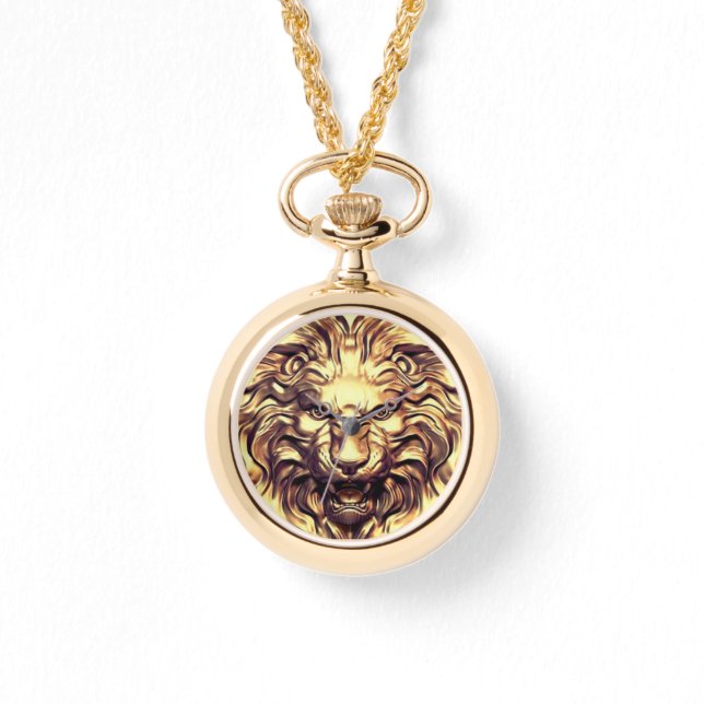 Reloj De Pulsera Roaring Gold Lion Head eWatch (Anverso)