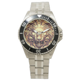 Reloj De Pulsera Roaring Gold Lion Head eWatch