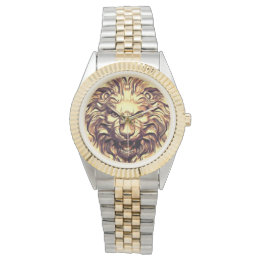 Reloj De Pulsera Roaring Gold Lion Head eWatch