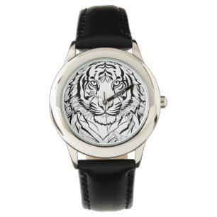 Reloj De Pulsera "Roaring Style: Tiger-Faced Time Pieza"