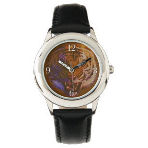 Reloj De Pulsera Roaring Tiger Face Big Cat Animal Willife