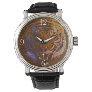 Reloj De Pulsera Roaring Tiger Face Big Cat India Wildlife