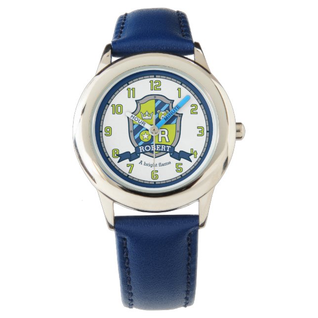 Reloj De Pulsera Robert los chicos llaman escudo azul verde (Anverso)