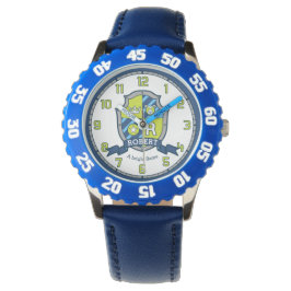 Reloj De Pulsera Robert los chicos llaman escudo azul verde