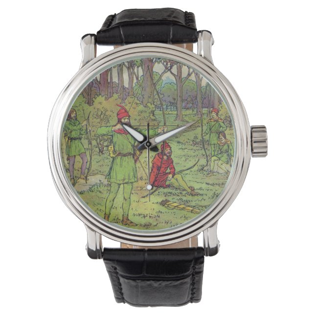 Reloj De Pulsera Robin Hood En El Bosque (Anverso)