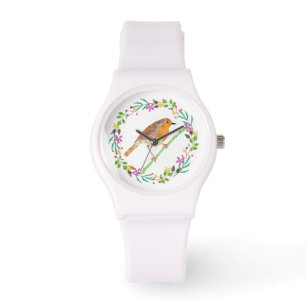 Reloj De Pulsera Robin Red Breast, pájaro de Navidades