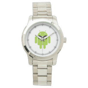 Reloj De Pulsera Robot Android Verde Aneumático Formal