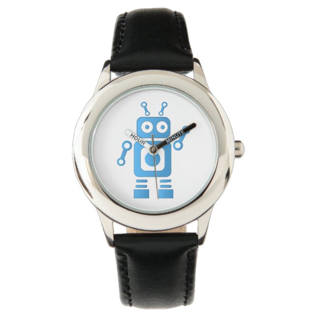 Reloj De Pulsera Robot retro azul (Anverso)
