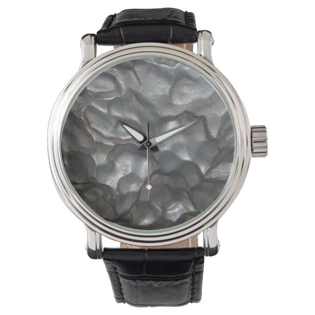 Reloj De Pulsera Roca Meteorita Metálica, (Anverso)
