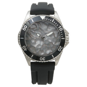Reloj De Pulsera Roca Meteorita Metálica,