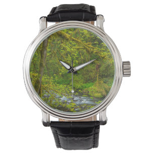 Reloj De Pulsera Rocas Musgosas Y Árboles Llenan Eagle Creek
