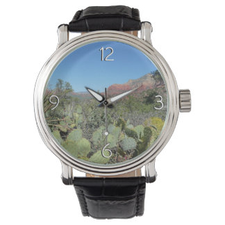 Reloj De Pulsera Rocas rojas y cactus I