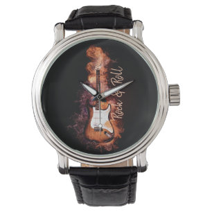 Reloj De Pulsera Rock de guitarra eléctrica y flamencos