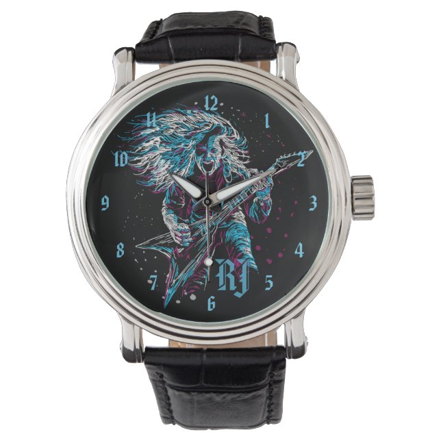 Reloj De Pulsera Rock monogramado en fuerte Metalizado (Anverso)