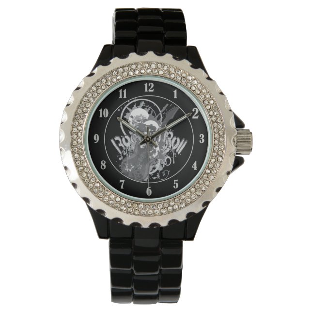 Reloj De Pulsera Rock n' Roll Skulls (Anverso)