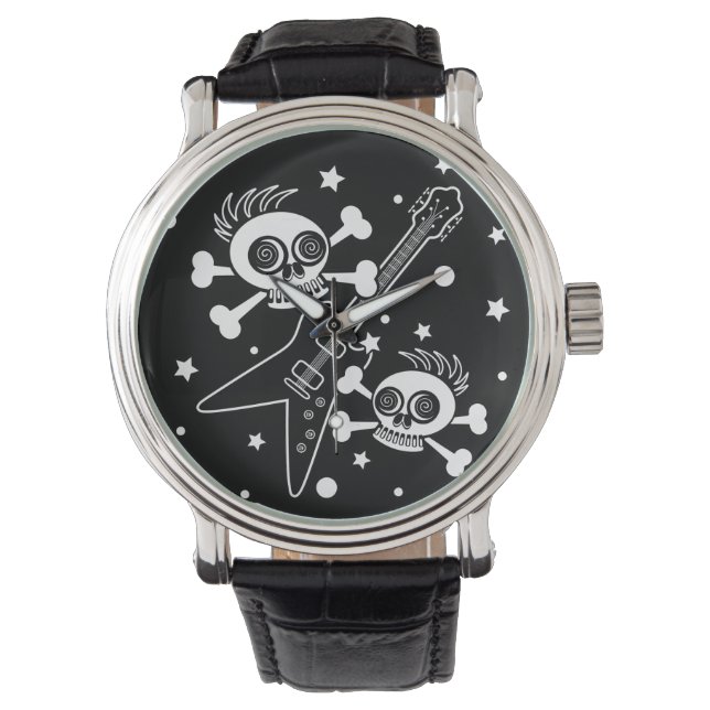 Reloj De Pulsera Rock n' Roll Skulls (Anverso)