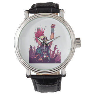 Reloj De Pulsera Rock N� Skull � Funny Punk Skeleton Concert