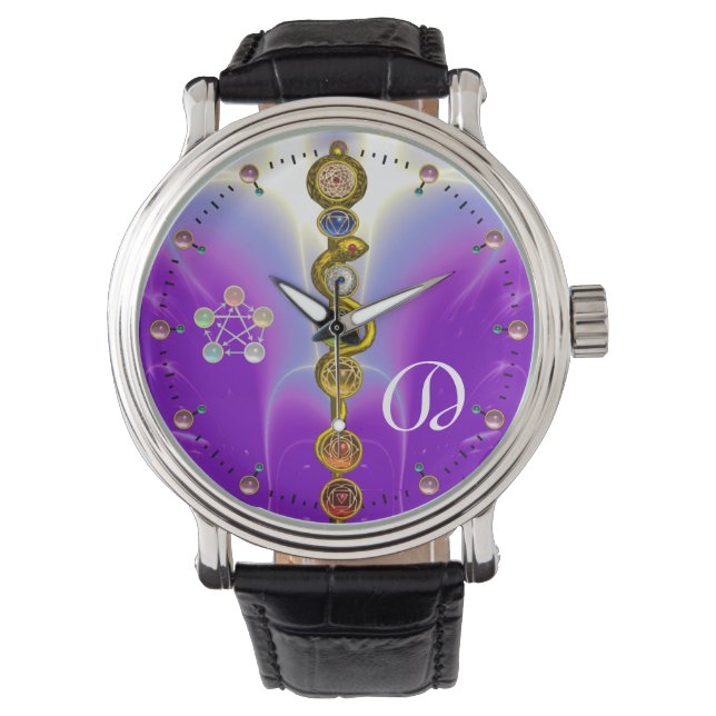 RELOJ DE PULSERA ROD DE ASCLEPIUS 7 CHAKRAS,YOGA ,ENERGÍA ESPIRITUA (Anverso)