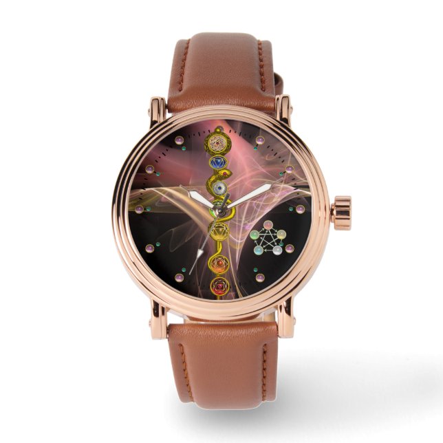 RELOJ DE PULSERA ROD DE ASCLEPIUS 7 CHAKRAS,YOGA ,ENERGÍA ESPIRITUA (Anverso)