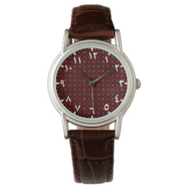 Reloj De Pulsera Rojo árabe tatreez moderno