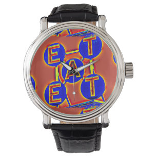 reloj de pulsera rojo/azul