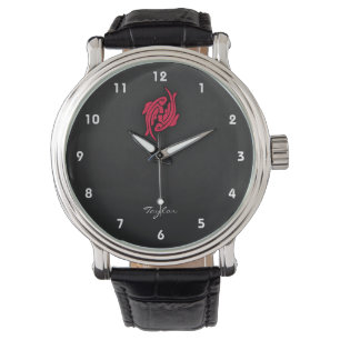 Reloj De Pulsera Rojo carmesí Piscis