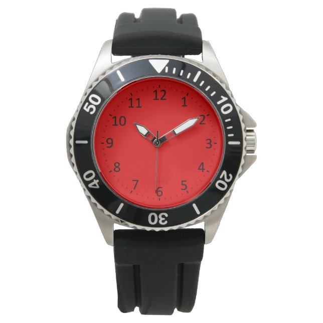 Reloj De Pulsera rojo clásico (Anverso)
