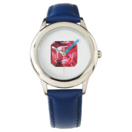Reloj De Pulsera Rojo Octagon con forma de Ruby Gemstone Julio Birt