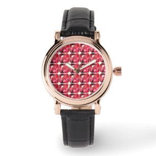 Reloj De Pulsera Rojo Octagon con forma de Ruby Gemstone Julio Birt