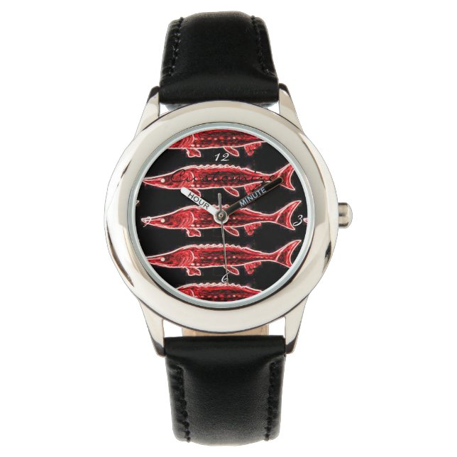 Reloj De Pulsera rojo sturgeons Thunder_Cove negro (Anverso)