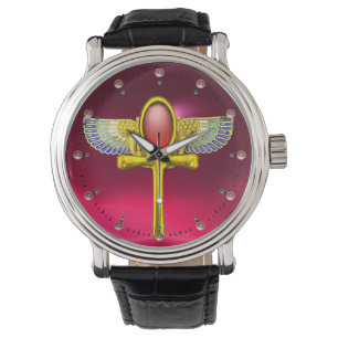 Reloj De Pulsera ROJO TALISMAN/EGIPCIO ANKH CORNUCOPIA Pink