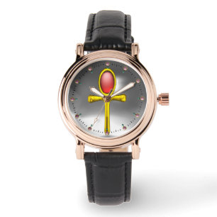 Reloj De Pulsera ROJO TALISMAN ,Ruby Gemstones ,Gris White