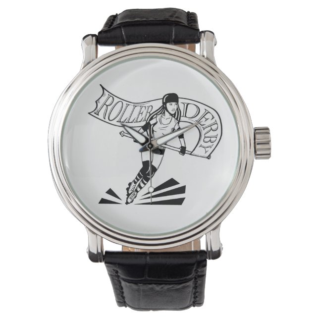Reloj De Pulsera Roller Derby Banner Chica Watch (Anverso)