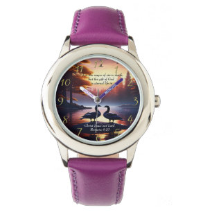 Reloj De Pulsera  Romanos 6:23 Dios así amó  