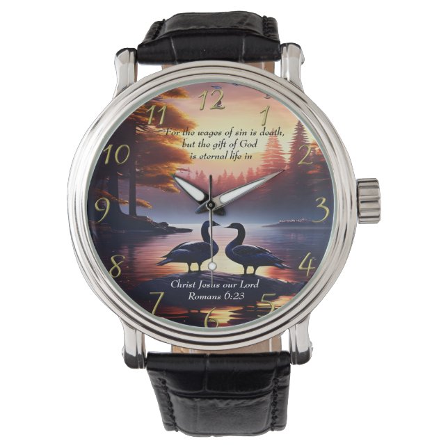 Reloj De Pulsera Romanos 6:23 Dios tan amado (Anverso)