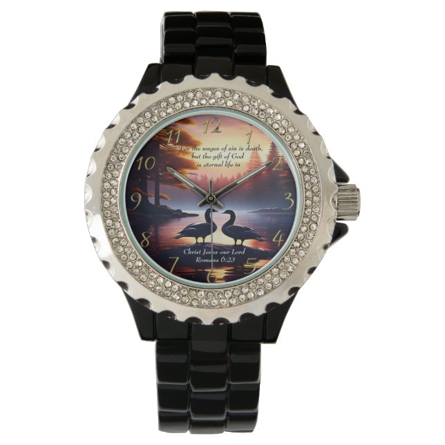 Reloj De Pulsera Romanos 6:23 Dios tan amado (Anverso)