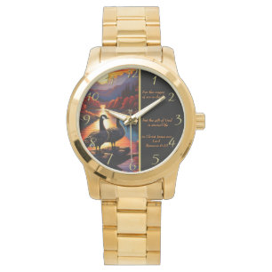 Reloj De Pulsera Romanos 6:23 Iglesia Blanca oro