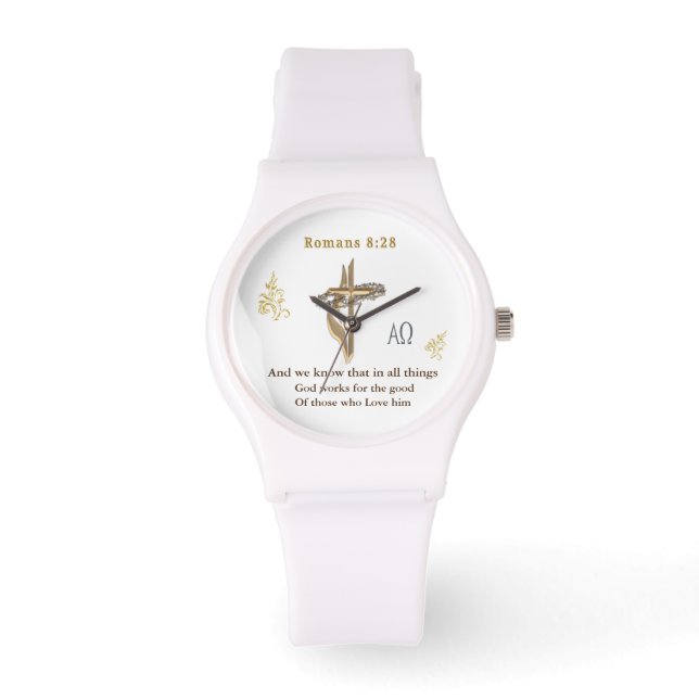 Reloj De Pulsera Romanos 8:28 (Anverso)