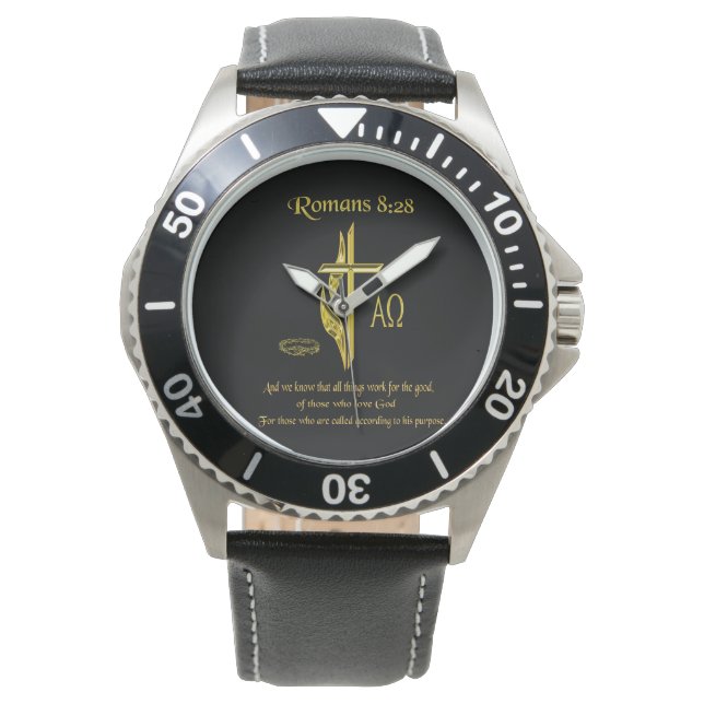 Reloj De Pulsera Romanos 8:28 Watch (Anverso)